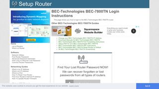 How to Login to the BEC-Technologies BEC-7800TN - SetupRouter