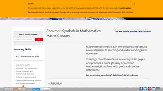 Common Symbols in Mathematics | SkillsYouNeed