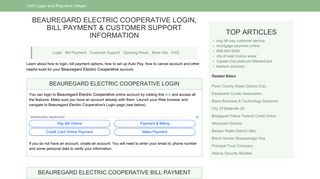 Beauregard Electric Cooperative Login, Bill Payment & Customer ...