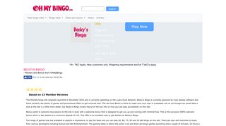 Becky's Bingo | 400% Welcome Bonus | Play Now! - OhMyBingo