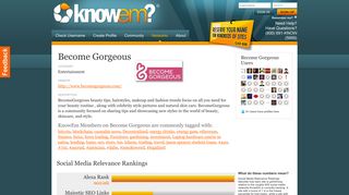 Become Gorgeous is a Social Network Tracked By KnowEm