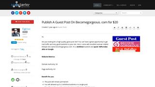 Publish A Guest Post On Becomegorgeous. com for $20 - SEOClerks