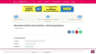 Becontree Heath Leisure Centre - Swimming lessons Barking ...