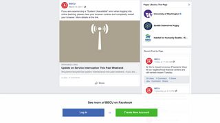 BECU - If you are experiencing a “System Unavailable”... | Facebook