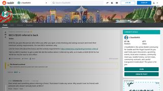 BECU $100 referral is back : SeattleWA - Reddit