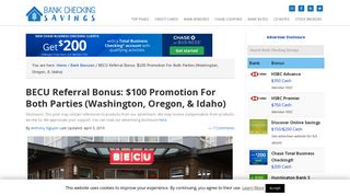 BECU Referral Bonus: $100 Promotion For Both Parties (Washington ...