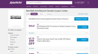 $10 Off Bed Bath and Beyond Canada Coupon, Promo Codes