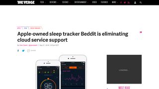 Apple-owned sleep tracker Beddit is eliminating cloud service support ...