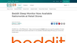 Beddit Sleep Monitor Now Available Nationwide at Retail Stores