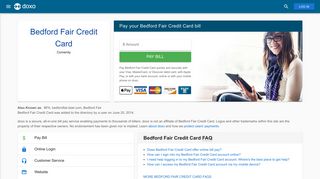 Bedford Fair Credit Card (BFA): Login, Bill Pay, Customer Service and ...