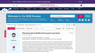 Warning about Bedford Insurance are back - MoneySavingExpert.com ...