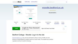 Moodle.bedford.ac.uk website. Bedford College - Moodle: Log in to the ...