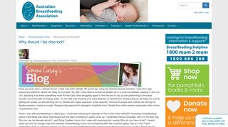 Why should I be discreet? | Australian Breastfeeding Association