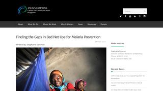 Finding the Gaps in Bed Net Use for Malaria Prevention