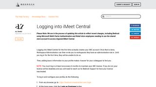 Logging into iMeet Central - The Help Factory - Bedrock