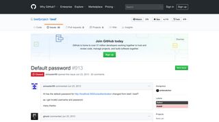 Default password · Issue #913 · beefproject/beef · GitHub