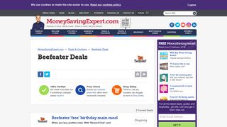 Beefeater Discount Codes, Vouchers & Offers - MoneySavingExpert