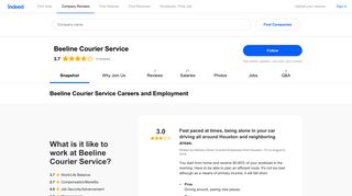 Beeline Courier Service Careers and Employment | Indeed.com