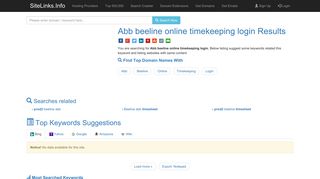 Abb beeline online timekeeping login Results For Websites Listing