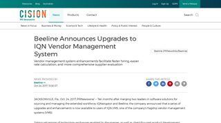 Beeline Announces Upgrades to IQN Vendor Management System