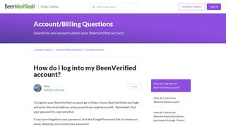 How do I log into my BeenVerified account? – Customer Support