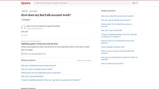 How does my BeeTalk account work? - Quora