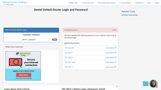 Beetel Default Router Login and Password - Clean CSS