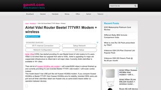 Airtel Vdsl Router Beetel 777VR1 Modem + wireless - gavnit.com