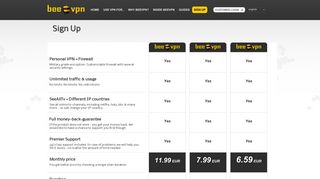 BeeVPN - Sign Up | BeeVPN.com