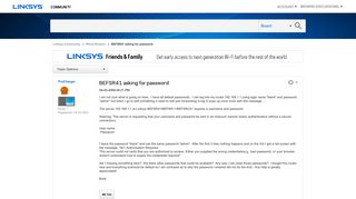 BEFSR41 asking for password - Linksys Community