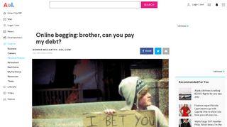 Online begging: brother, can you pay my debt? - AOL Finance