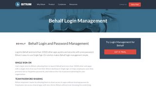 Behalf Login Management - Team Password Manager - Bitium