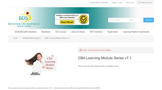 Behavior Development Solutions. - CBA Learning Module Series v7.1