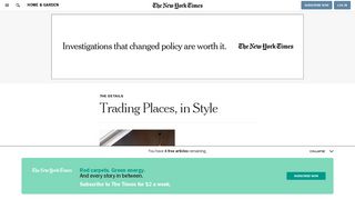 Trading Places, in Style - The New York Times