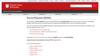 Service Requests (BEIMS) - Facilities Management