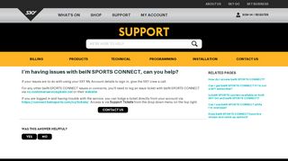 I'm having issues with beIN SPORTS CONNECT, can you help?