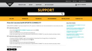 How do I access beIN SPORTS CONNECT? - SKY Support