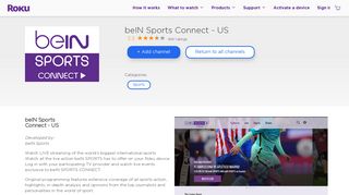 beIN Sports Connect - US | Roku Channel Store | Roku