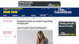 BeingGirl website accused of 'exploiting' teenage girls | Money | The ...