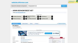 beingmybest.net at WI. BEingMyBest - Website Informer