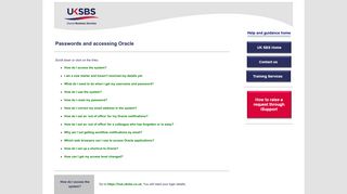 Passwords and accessing Oracle - UK SBS