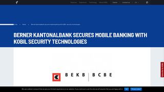 Berner Kantonalbank secures mobile banking with KOBIL security ...