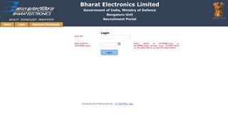 Login - Bharat Electronics - Recruitment Portal