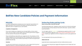BelFlex New Candidate Policies and Payment Information | BelFlex