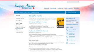 Interac® e-Transfer - Belgian-Alliance Credit Union