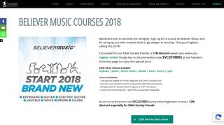 Believer Music Courses 2018 | Bible Society of Singapore