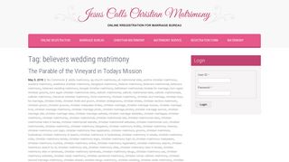 believers wedding matrimony – Jesus Calls Matrimony Online