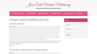 believers wedding matrimony – Jesus Calls Matrimony Online