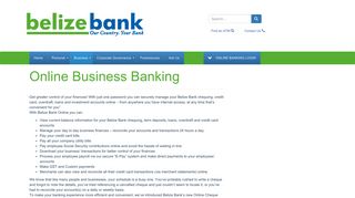 Online Business Banking - Belize Bank