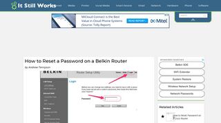 How to Reset a Password on a Belkin Router | It Still Works
